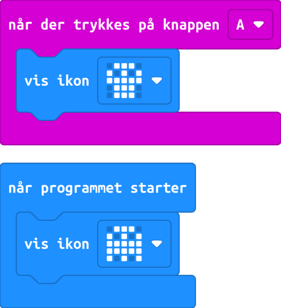 MakeCode-blokke: Prøv: spøgelse og dødningehoved
