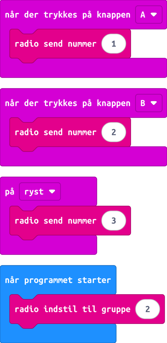 MakeCode-blokke: 📤 Sender