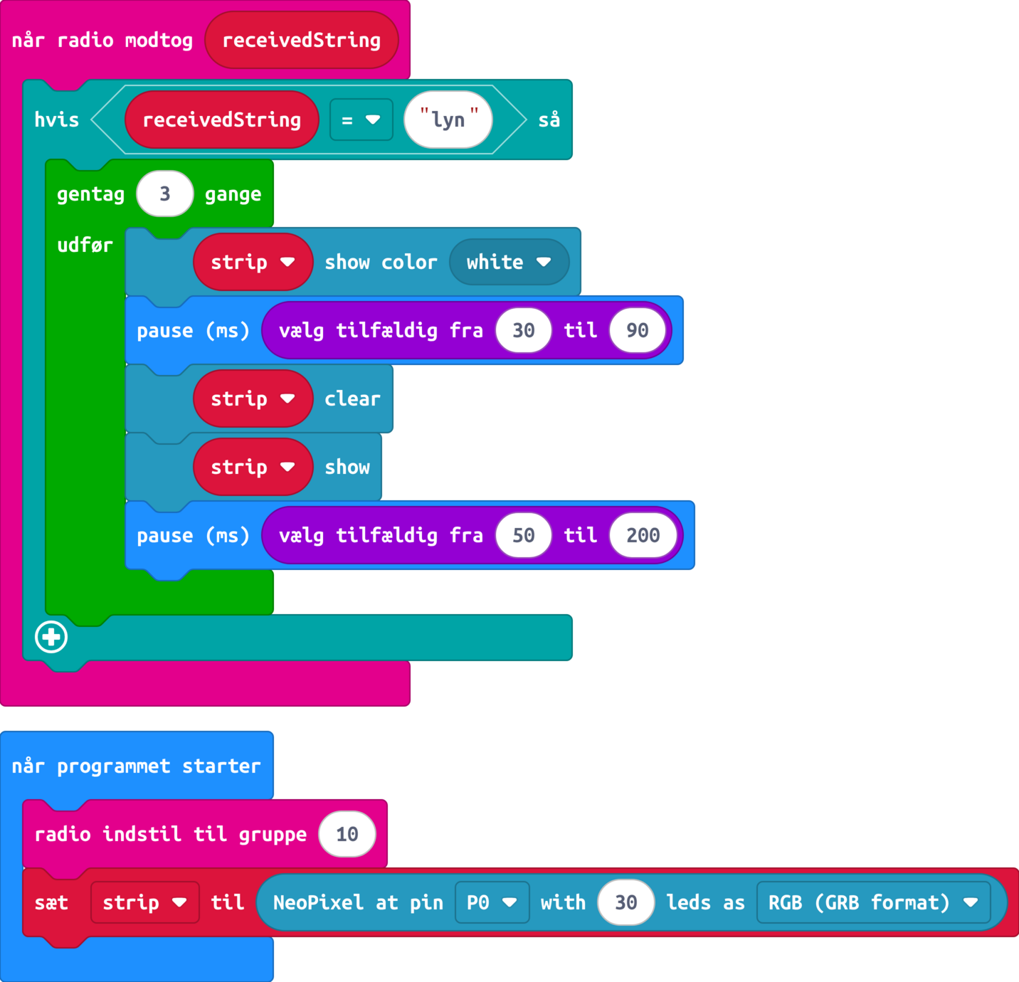 MakeCode-blokke: l-lyn
