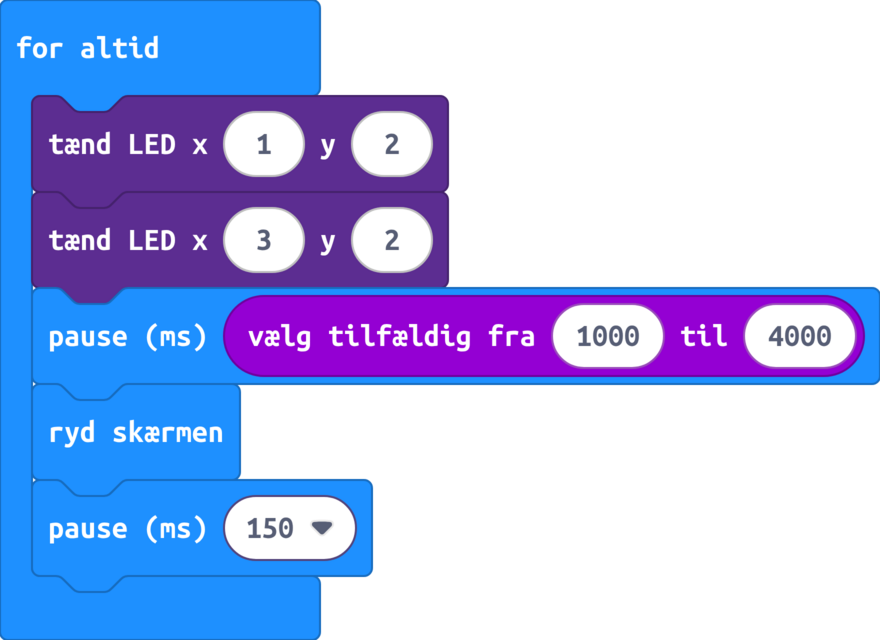 MakeCode-blokke: l-oejne