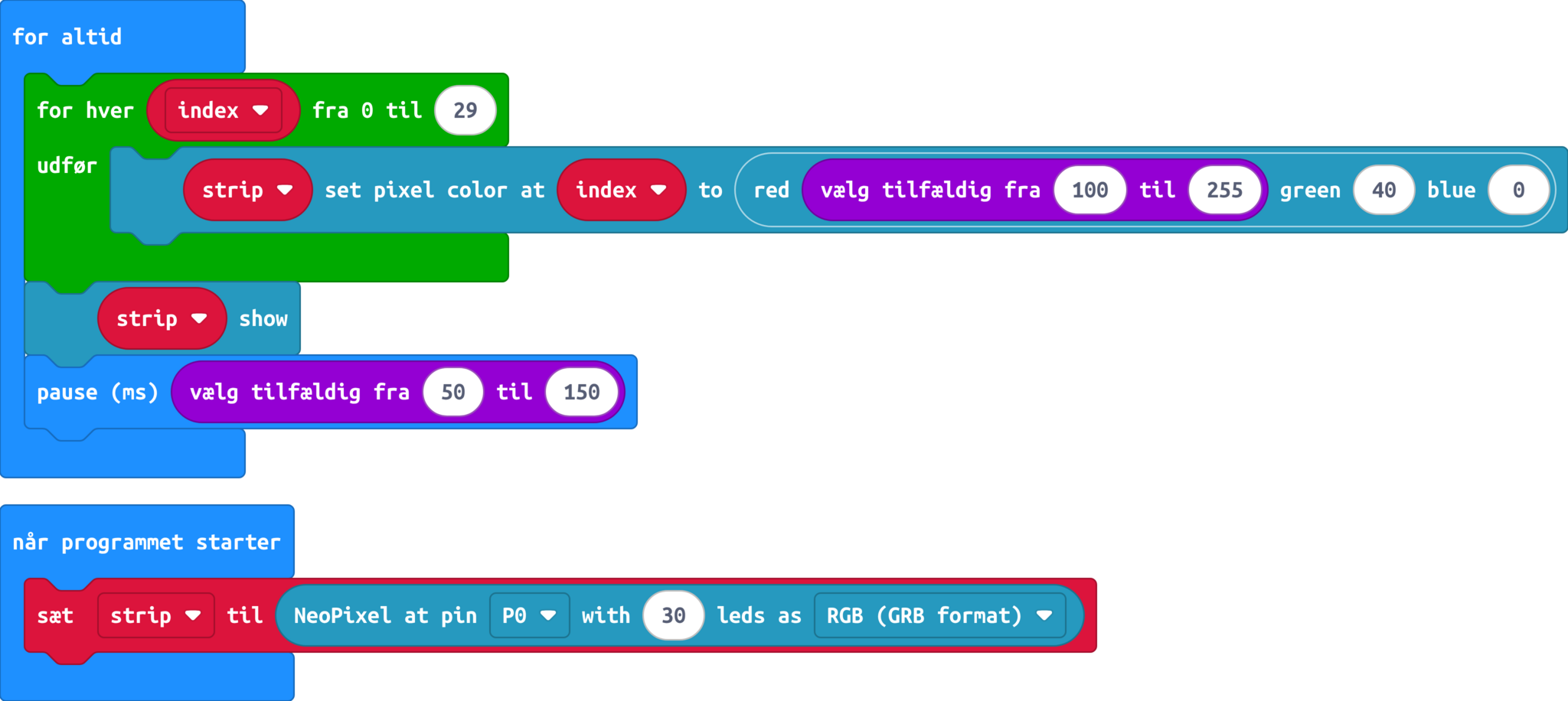 MakeCode-blokke: l-stearin