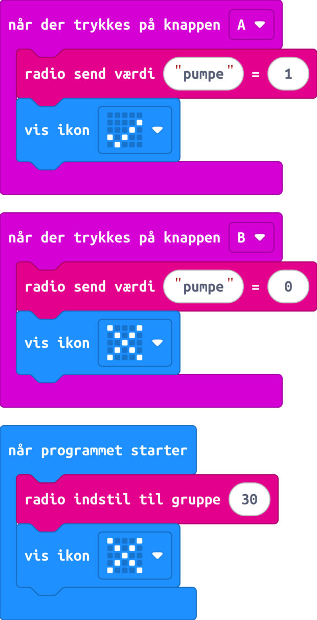 MakeCode-blokke: r-pumpe